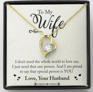FABUNORA Anniversary Gift For Wife - 925 Sterling Gold Pendant with Purity Certificate Cubic Zirconia Sterling Silver Chain