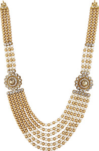 radhe creation Raadhe creation Coloured Stone Premium Long Pearl stylish Jewellery Necklace For Men/Groom For Wedding Wear(Dule Ki Mala) Pearl Gold-plated Plated Metal, Mother of Pearl Necklace