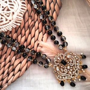 PVG Horizon Designer Premium Ethnic Traditional Stone Pendant Perfect For all Festive Beads Gold-plated Plated Metal Necklace