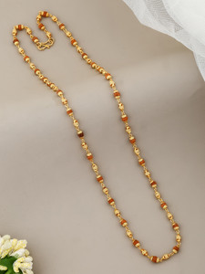 NILKANTH IMMITATION Rudraksha combination CNC Brass Ball 4 mm mala Gold-plated Plated Brass Chain