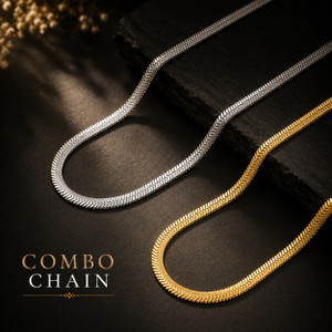 Devora Stylish Snake Chain Combo For Men and Boys Silver, Gold-plated Plated Stainless Steel Chain