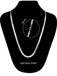 shahan Stylish Silver Snake Chain Necklace Stainless Steel Chain for Men & Women Stainless Steel Chain
