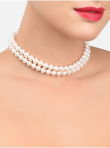 Agrawal Sales Women stylish pearl layered choker Mother of Pearl Mother of Pearl Choker