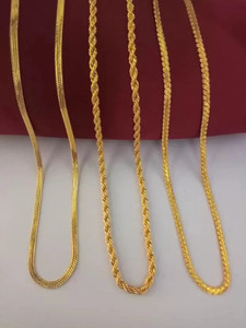 RV jewels COMBO OF 3 PCS Gold-plated Plated Brass Chain