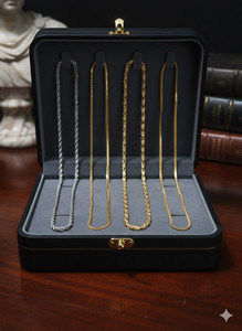 THMT (Pack of 4) Men’s Premium Gold Plated Neckchain Combo Set | Gift for Men एलॉय चेन सेट