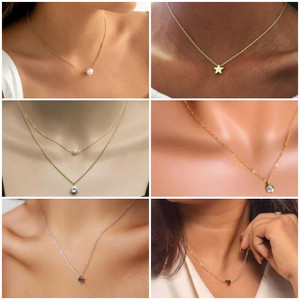 ELCETRATD JEWELLERY Shimmering beautiful necklace combo for women and girls Cubic Zirconia Gold-plated, Silver Plated Brass Necklace