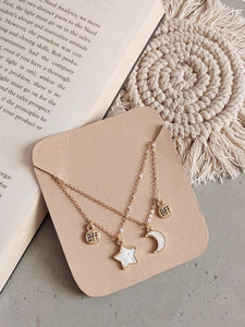 OCTAGON HUB Best Friends BFF Star Moon Necklace Pendent Set 2 for Women Girls Besties Gifts Gold-plated Plated Alloy Necklace