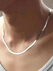 Gift Nest Stainless Steel Silver Simple & Elegant Chain for Men & Women Chain for Unisex Sterling Silver Plated Stainless Steel Chain