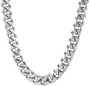 Jagsun 24 Inches Stylish Comfortable Sterling Silver Sehwag ChainStainless Steel Curb Link Chain Necklace (10 mm) Sterling Silver Plated Sterling Silver Chain