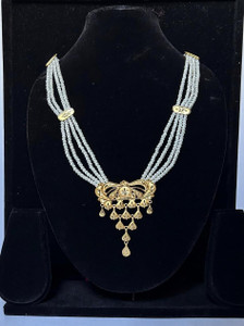 Soumi store Gold plated pearl long necklace Pearl Gold-plated Plated Copper Necklace Set