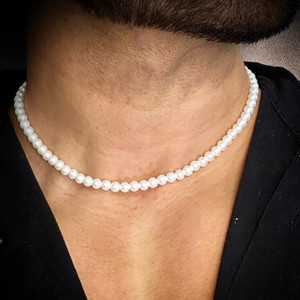 Priyan Galaxy Men stylish pearl beads necklace Beads Alloy Necklace