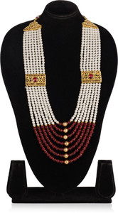 radhe creation nackles Beads, Mother of Pearl, Pearl, Diamond Gold-plated Plated Brass, Metal, Stone, Mother of Pearl Necklace