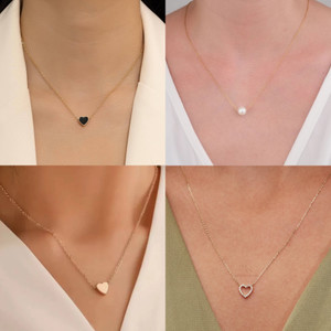 BOGHRA SALES Combo of 4 Pendant Necklace Chain for Women and Girls Pearl, Diamond, Crystal Gold-plated Plated Brass, Alloy Chain