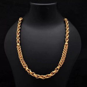 LABHUBAMON 1 gram High Quality Indian Polished Gold Plated GoldChain for Men and boy Gold-plated Plated Copper Chain