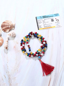 SPYRONIX REAL TREASURE Sacred Navratna Mala: Traditional Indian Mala with Certificate Stone Necklace