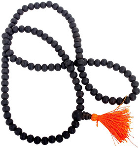Ayyappantraders Ayyappan Traders 10mm Natural Black Ebony Wood Malai 108 Beads Wood Necklace
