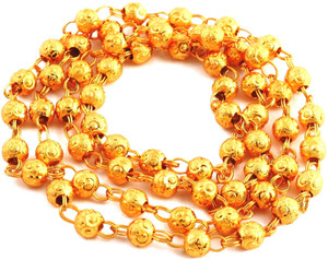GIACOMO Real Gold Look Designer Gold Plated Daily Use matar mala Beads Gold-plated Plated Brass, Alloy Necklace