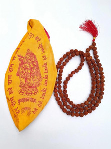 AKNaturals Rudraksha Mala for Men Original 108 Beads | Rudraksha Mala for Women Wood Chain