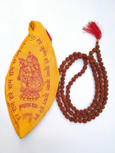 AKNaturals Rudraksha Mala for Men Original 108 Beads | Rudraksha Mala for Women Wood Chain