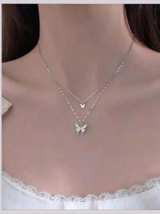RV YUWON Cubic Zirconia Silver Plated Stainless Steel Layered