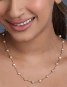 LEEJIFASHION Pearl Gold-plated Plated Brass Chain