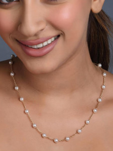 LEEJIFASHION Pearl Gold-plated Plated Brass Chain