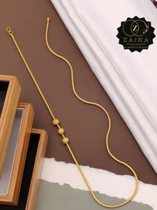 Zaika GOLD PLATED COBRA CHAIN PENDANT FOR WOMEN/GIRLS MUGAPPU CHAIN Mop3Ball Gold-plated Plated Brass Chain