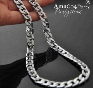 AMACO Silver & Stainless Steel Chain Necklace for Men Thick Chain / Locket Jewelry Silver Plated Brass Chain
