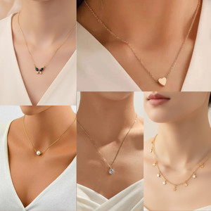 EMERALDSTOR NEW COMBO OF 5 FANCY CHAIN PENDANT FOR WOMENS AND GIRLS Gold-plated Plated Alloy Necklace