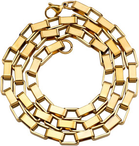 vien Personality Thick box chain men's and women's necklace Chain Sterling Silver Plated Stainless Steel Chain