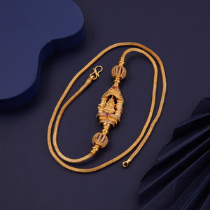 VR Fashion HUB American Diamond 24 inch Mugappu chain For Women Diamond Gold-plated Plated Copper Chain