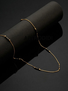 Astrodidi Black Beads Gold Plated Daily Wear Brass Chain 22 Inch for Girls and Women Gold-plated Plated Brass Chain