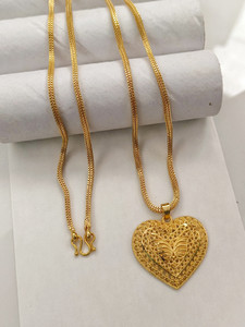 HN JEWELLERY One Gram Gold Plated Chain Pendent Necklace For Men,Women 24 Inch Long Chain Gold-plated Plated Brass Necklace