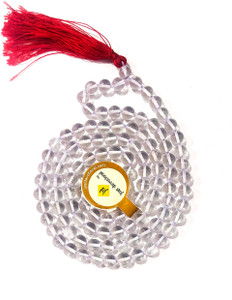 Just Devotional Original Sphatik Mala 108+1 Beads | Sphatik mala certified 108 beads Crystal Crystal Chain