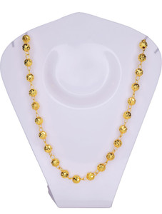 Ansh Enterpris Gold Plated 26 inches Large Matar Moti Mala Chain for Women (Big Size Beads) Crystal Gold-plated Plated Alloy Chain