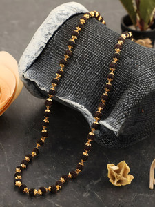 Minprice 5 Mukhi Rudraksha mala in 7mm Beads With 1 Gram High Quality Gold Plated Cap Beads Gold-plated Plated Alloy Chain