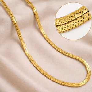 Faizam Collection ELEGANT GOLD SNAKE CHAIN || GOLD CHAIN || BEST RETURN GIFT FOR BOYS Gold-plated Plated Stainless Steel Chain