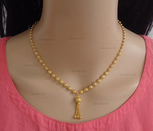 RAMDEV ART FASHION JEWELLERY Designer and Stylish Gold chain for women and Girls Pearl Gold-plated Plated Copper Chain