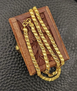 HN JEWELLERY One Gram Gold Traditional Leaf Designer Golden Chain For Women Men Gold-plated Plated Brass Chain