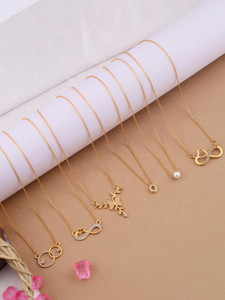 pearl jewellery brass necklaces chain pendent locket jewellery Gold-plated Plated Brass Necklace