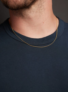 VAMA Gold Plated Daily Wear Round Snake Above Chest Chain Neck Chain (1mm) Gold-plated Plated Stainless Steel Chain