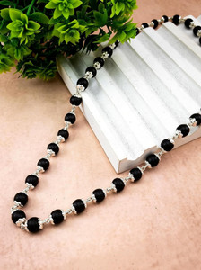 Divine rudras UGANTA Karungali Kattai Copper Cap Beads Mala (8MM) Wood Necklace