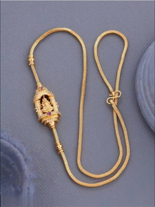 Zaika MUGAPPU THALI CHAIN Cubic Zirconia Gold-plated Plated Alloy Chain