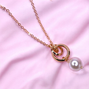 VATIYAANA Golden Plated Long Chain Pendant with Pearl Pearl Gold-plated Plated Alloy Chain