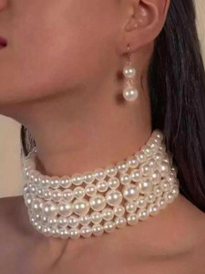 tet jewellery TET jewellery 5 layer pearl necklace Pearl Glass Necklace Set