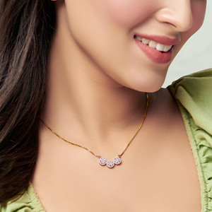 Hitarth Fashion Jewellery HFJ- Antique Partywear Diamond Neckalce Chain For Girls Cubic Zirconia Gold-plated Plated Brass Necklace