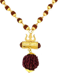 RICKY COLLLECTIONS SHIV RUDRAKSH PENDENT FOR MEN AND WOMEN Brass Chain
