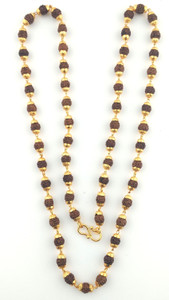 Korea Fashion 5 mukhi rudraksh mala Gold-plated Plated Brass Chain