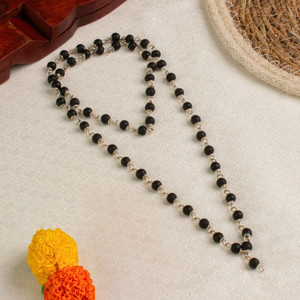 Astrotalk Silver Capped 100% Original Karungali Malai | 6mm 54+1 Beads Jaap Mala | Ebony Wood Necklace
