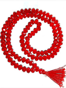SHREENATHJI Red Agate Diamond Cut Mala 108+1 Beads 8 mm Necklace Gemstone for Japa Men/Women Pearl Crystal Chain